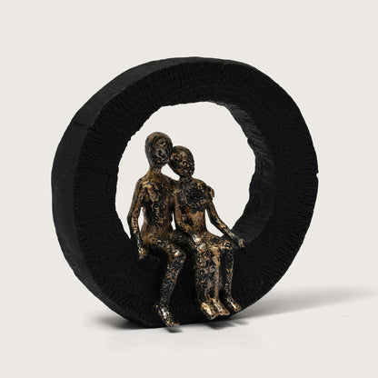 Lovers Sculpture on Black Ring