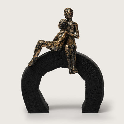 Lovers Sitting on a  Base - Showpiece