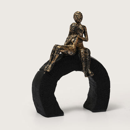 Lovers Sitting on a  Base - Showpiece