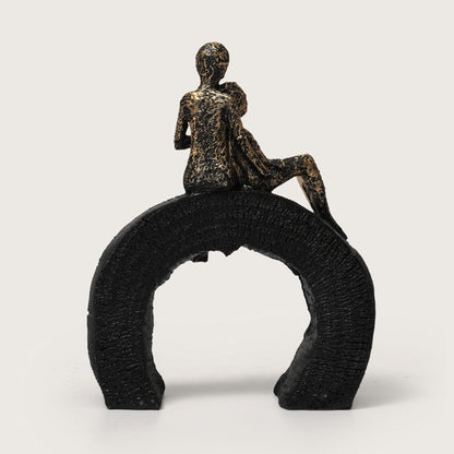 Lovers Sitting on a  Base - Showpiece