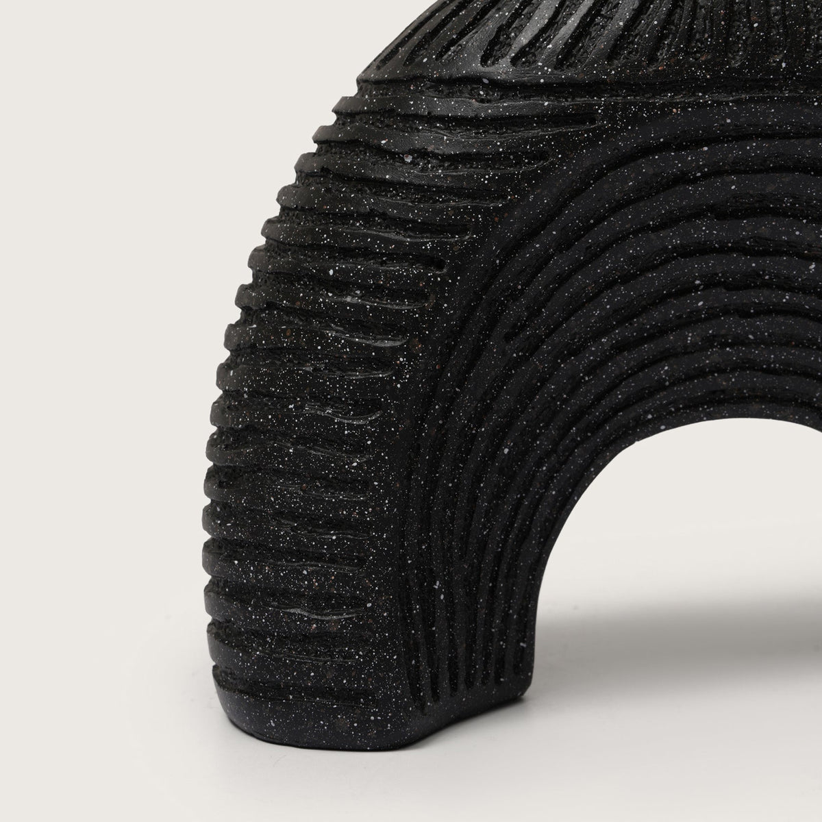 Glazed Black Arch Vase