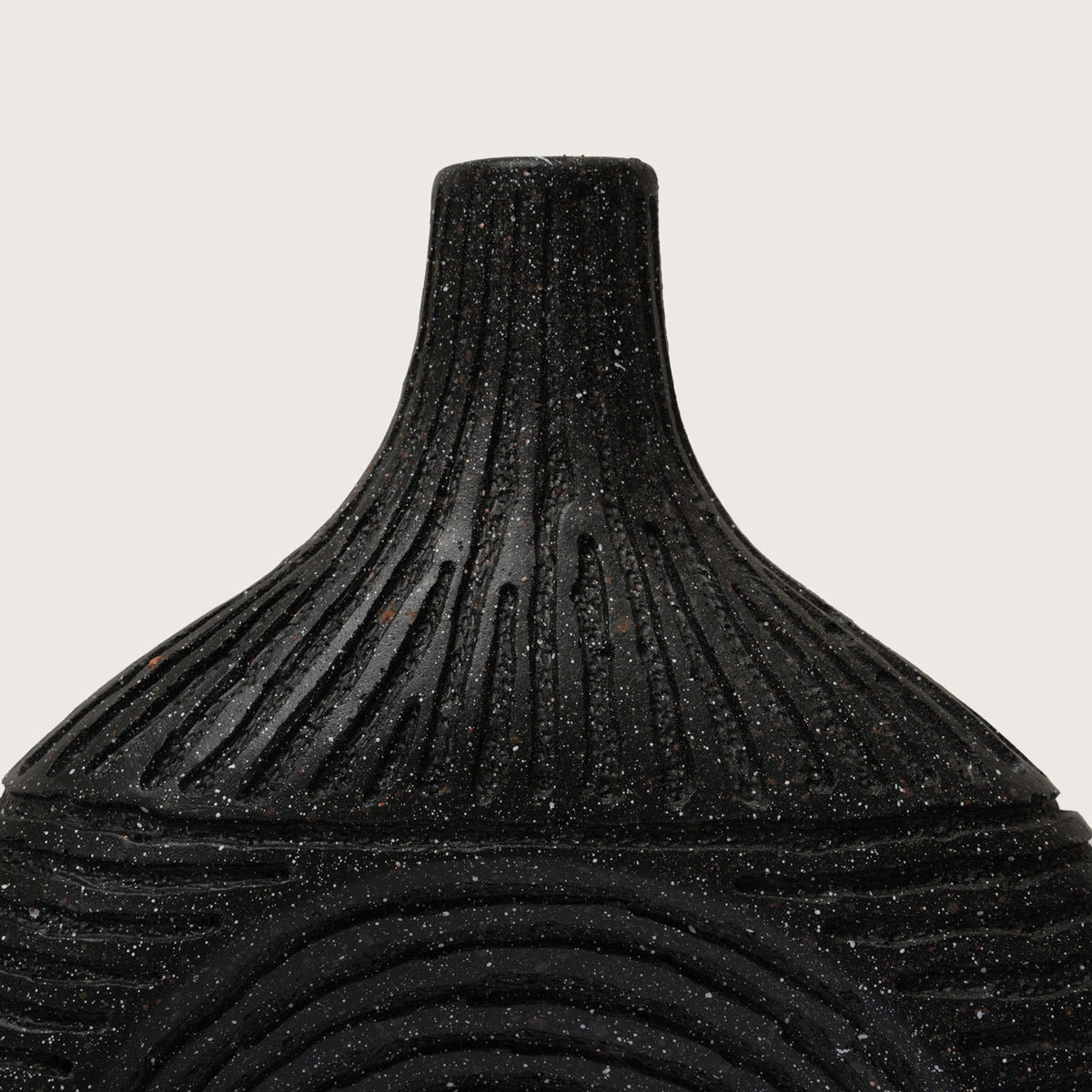Glazed Black Arch Vase
