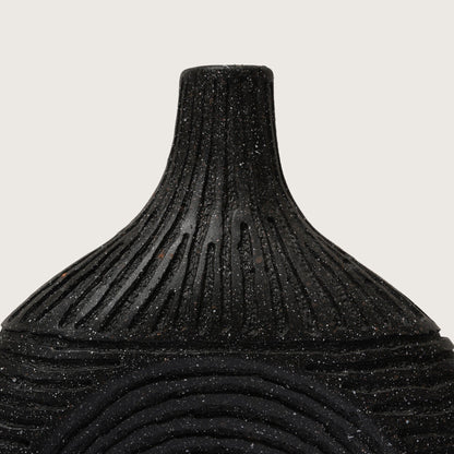 Glazed Black Arch Vase