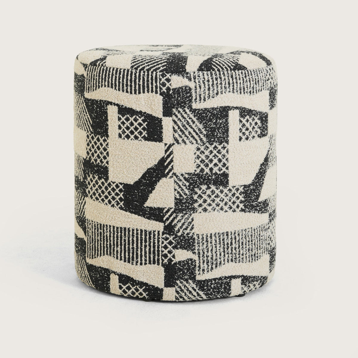 Pattern Printed Ottomans Footstools Black & White