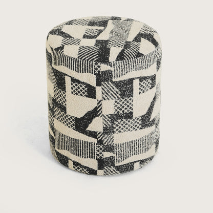 Pattern Printed Ottomans Footstools Black & White