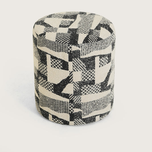Pattern Printed Ottomans Footstools Black & White