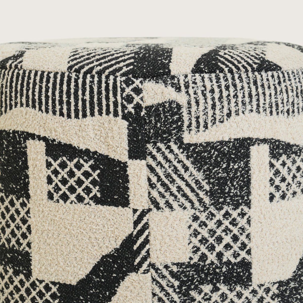 Pattern Printed Ottomans Footstools Black & White