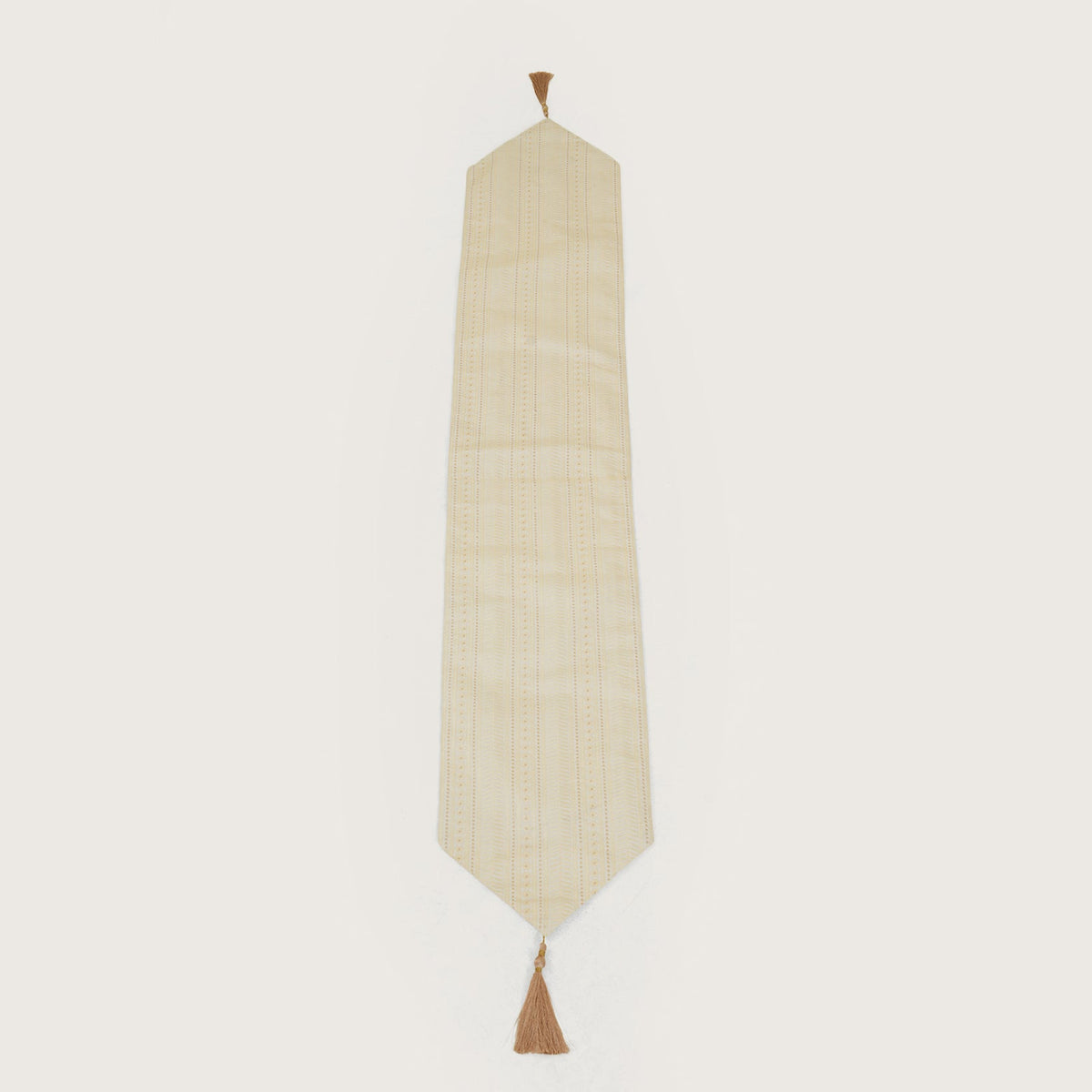 Decorative Table Runner with Tassels - Beige
