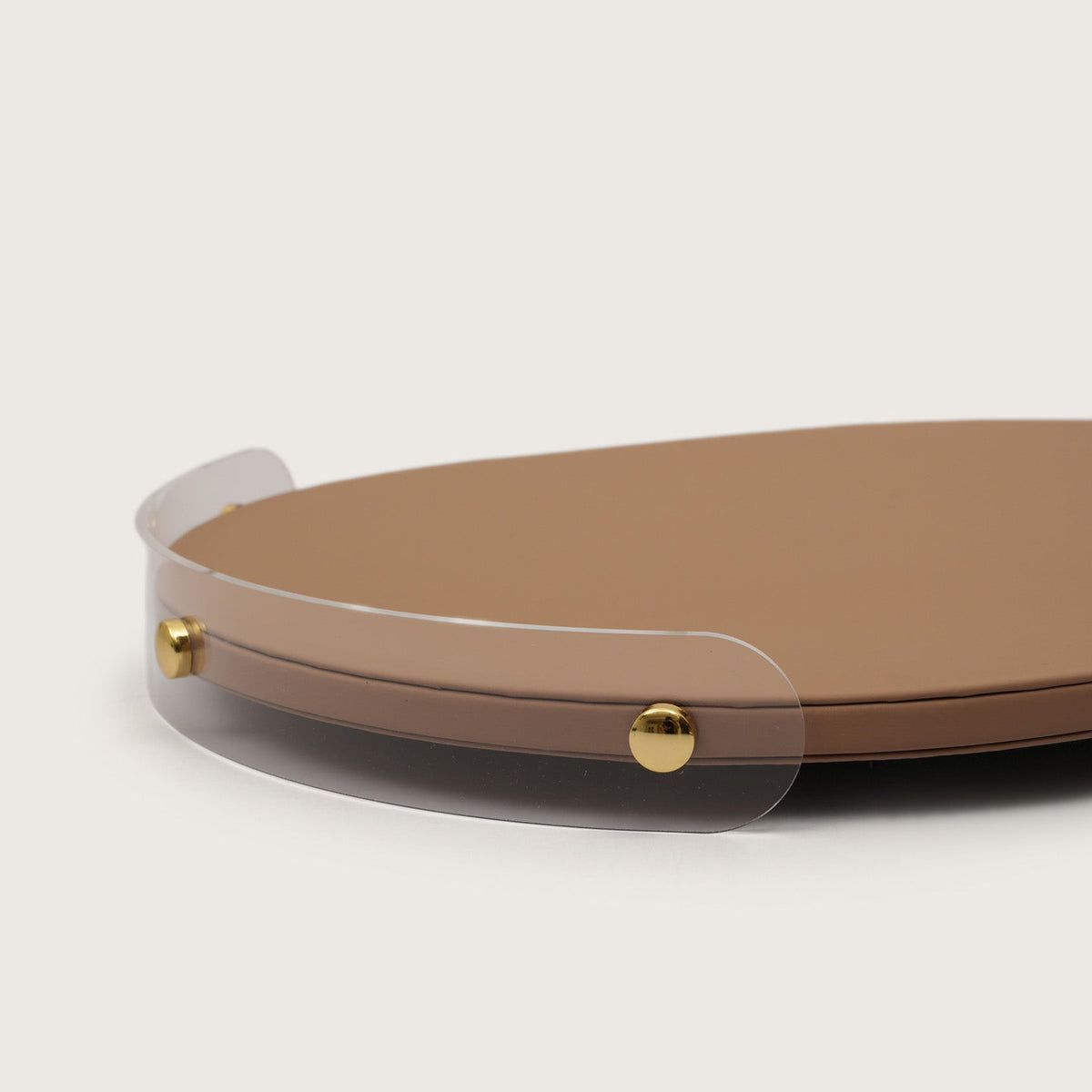 Luxe Oval Tray With Brown Accent - Medium