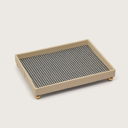 Checkered Organiser Tray Sphere Feet - Large