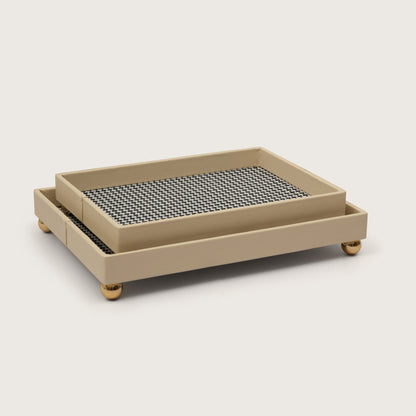 Checkered Organiser Tray Sphere Feet - Medium