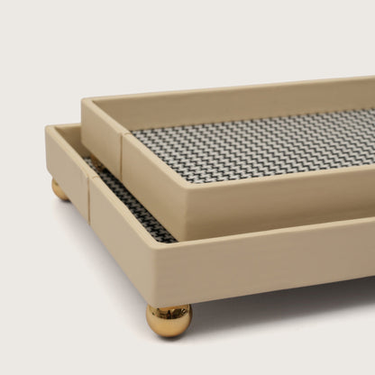 Checkered Organiser Tray Sphere Feet - Medium