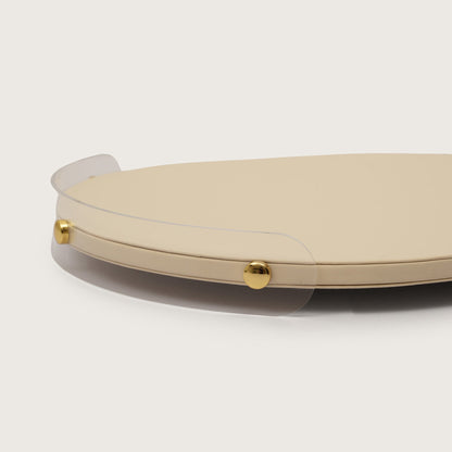 Luxe Oval Tray With Beige Accent - Large