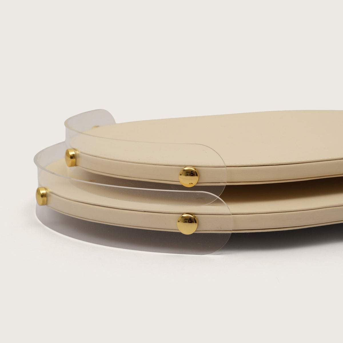 Luxe Oval Tray With Beige Accent - Large