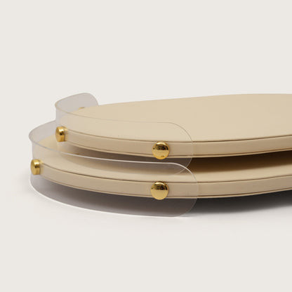 Luxe Oval Tray With Beige Accent - Large