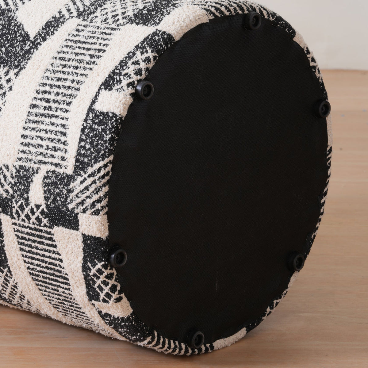 Pattern Printed Ottomans Footstools Black & White
