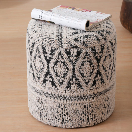 Boho Woven Pattern Ottomans Footstools | Pouffe | Hidden Storage | Removable Lid