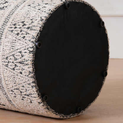 Boho Woven Pattern Ottomans Footstools | Pouffe | Hidden Storage | Removable Lid