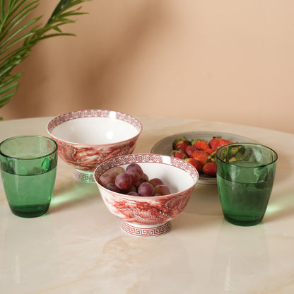 Royal Red Dragon Soup Bowl - Set of 2