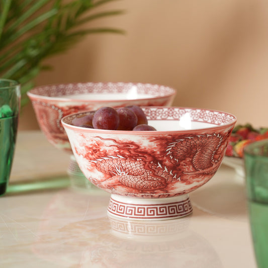 Royal Red Dragon Soup Bowl - Set of 2