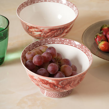 Royal Red Dragon Soup Bowl - Set of 2
