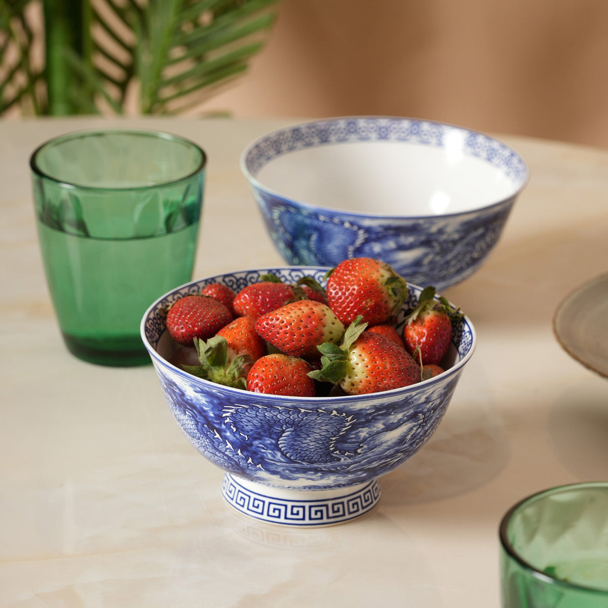 Royal Blue Dragon Soup Bowl - Set of 2