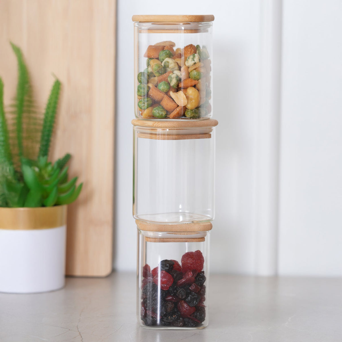 Glass Jar Containers with Tray