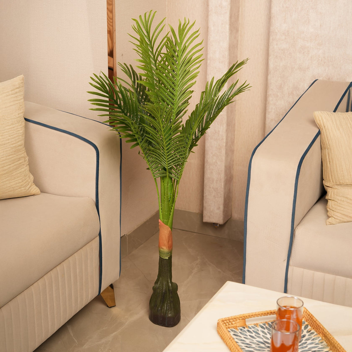 Tropical Plant  in Sleek Contemporary Base