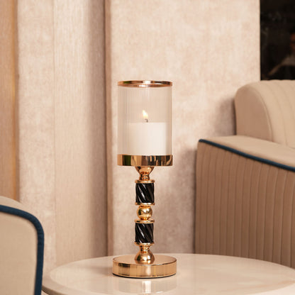 Spindle Candle Holder With Fluted Accent - Large
