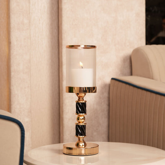 Spindle Candle Holder With Fluted Accent - Large