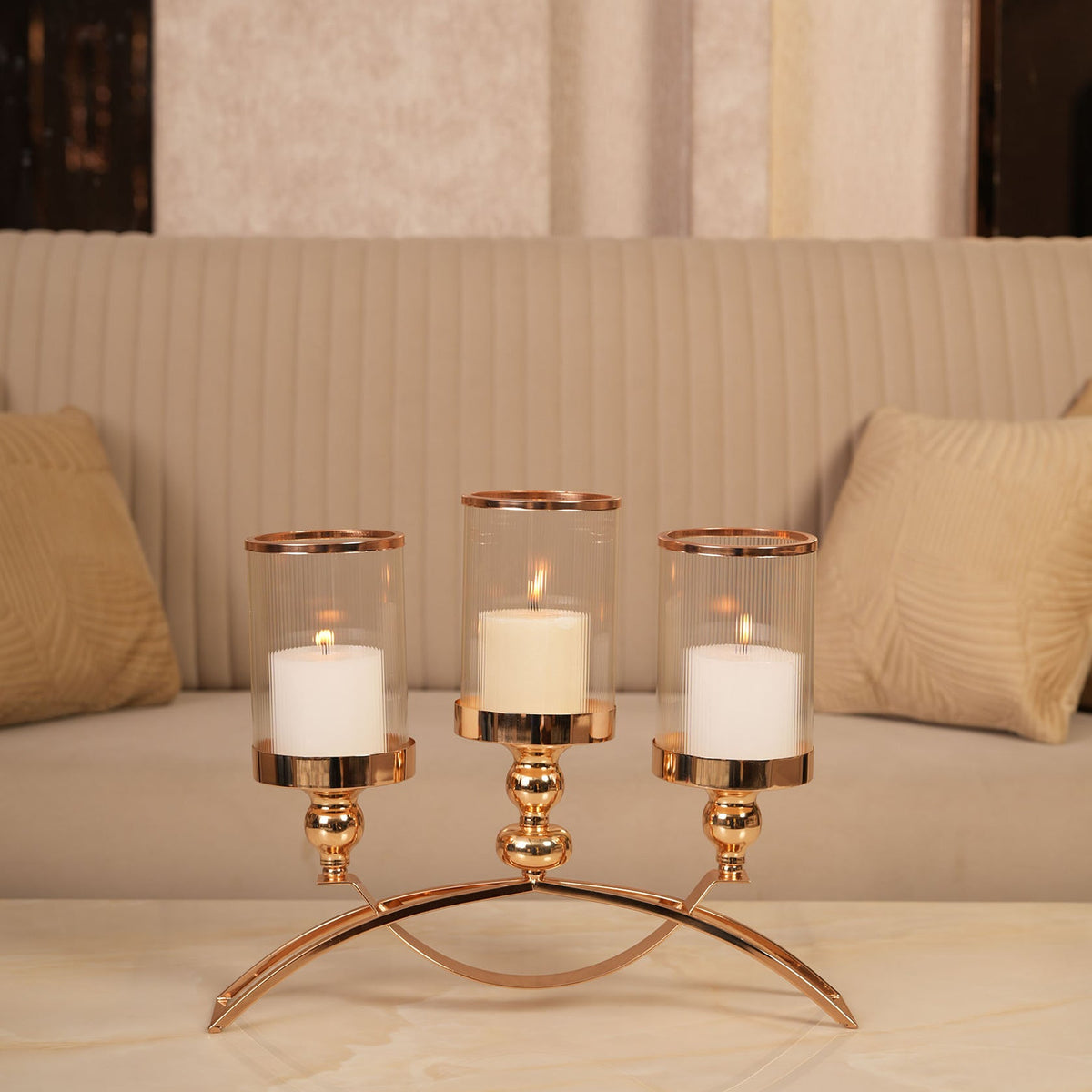 Grand Arch Candle Holder with Polished Base