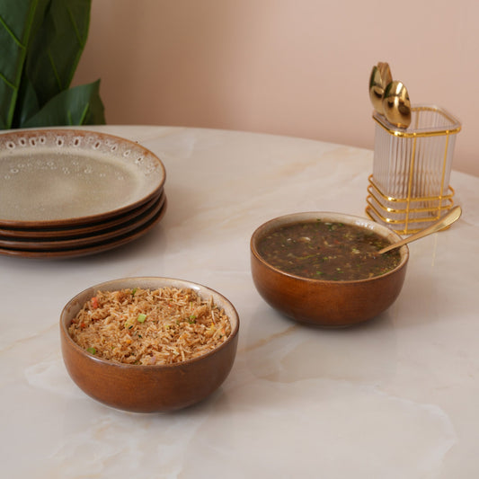 Rustic Earth Serving Bowls: Set of 2
