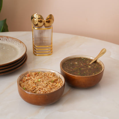 Rustic Earth Serving Bowls: Set of 2
