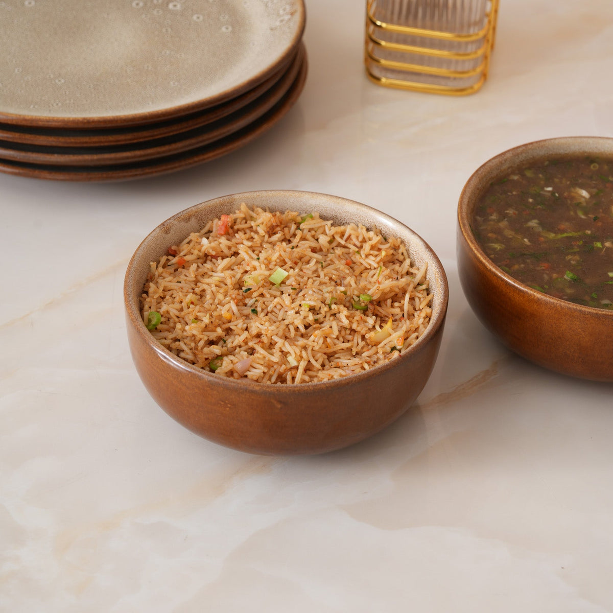 Rustic Earth Serving Bowls: Set of 2