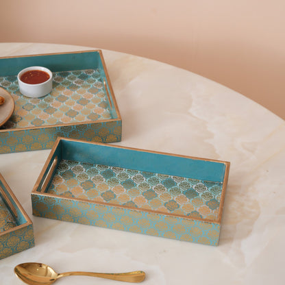 Damask Nesting Serving Trays -  Set of 3