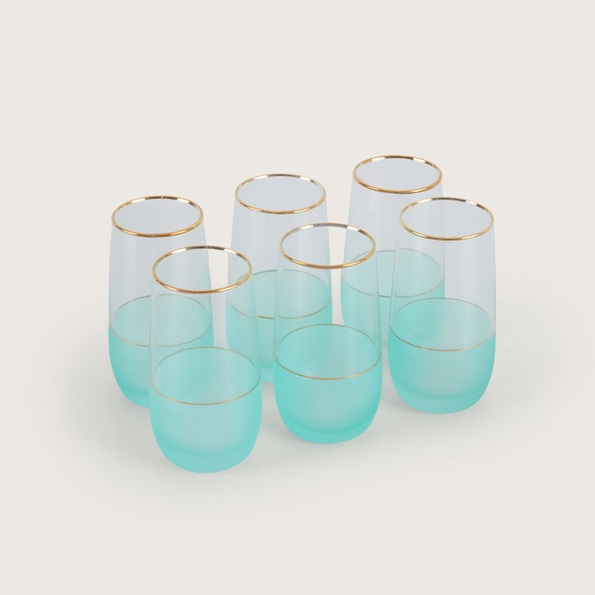 Frosted Glasses with Gold Rim