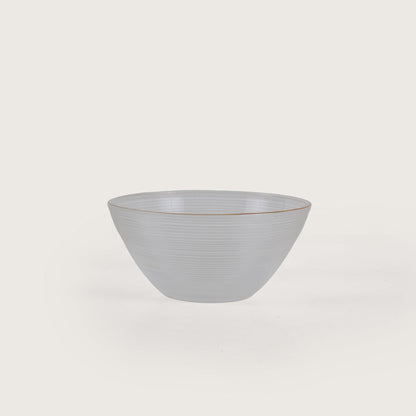 Polished Glass Serving Bowl + 6 Dal Bowls Set