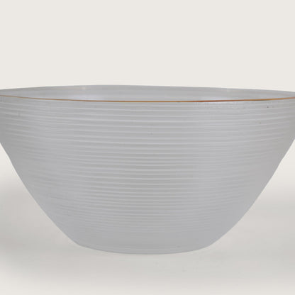 Polished Glass Serving Bowl + 6 Dal Bowls Set
