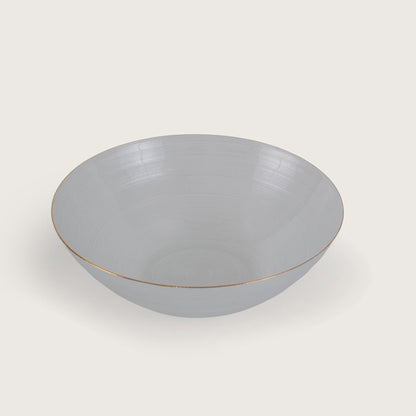 Polished Glass Serving Bowl + 6 Dal Bowls Set