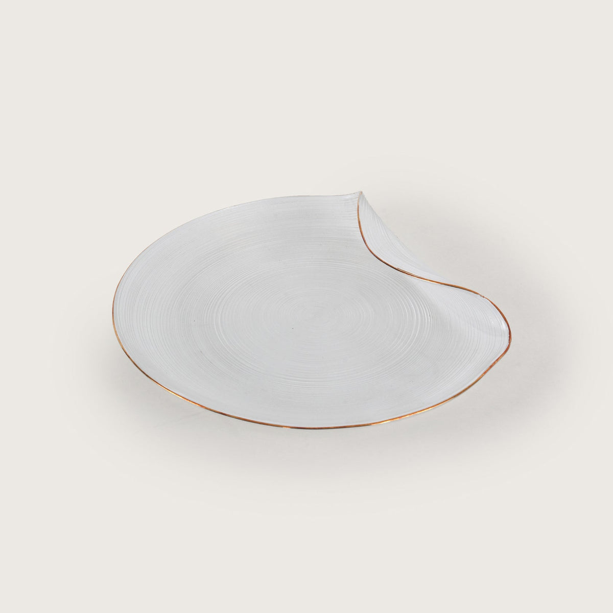 Curved Glass Snack Platter + 6 Quarter Plates Set