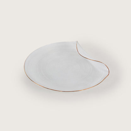 Curved Glass Snack Platter + 6 Quarter Plates Set