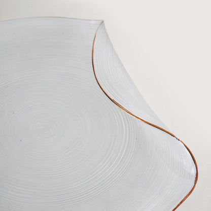 Curved Glass Snack Platter + 6 Quarter Plates Set
