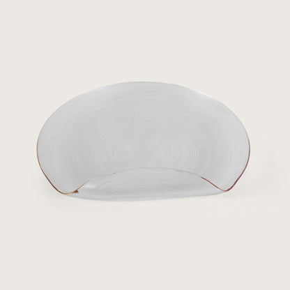 Curved Glass Snack Platter + 6 Quarter Plates Set