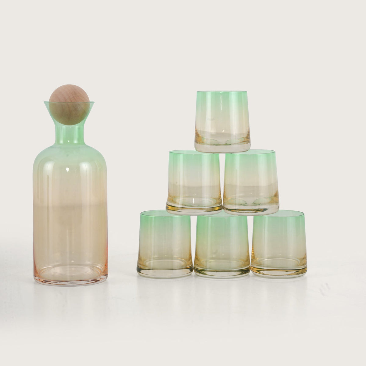 Glass Decanter Set with Tumblers & Lid
