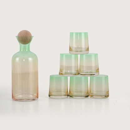 Glass Decanter Set with Tumblers & Lid