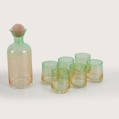 Glass Decanter Set with Tumblers & Lid