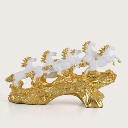 Majestic Running Horses on Gilded Terrain