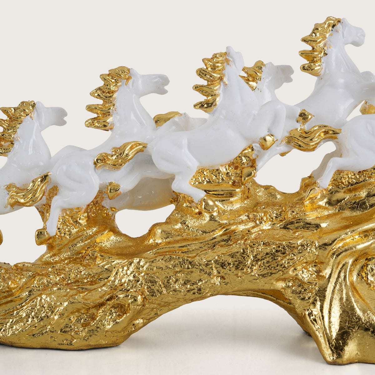 Majestic Running Horses on Gilded Terrain