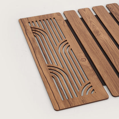 Wave-Accent Slatted Table Runner 14*36 Inch