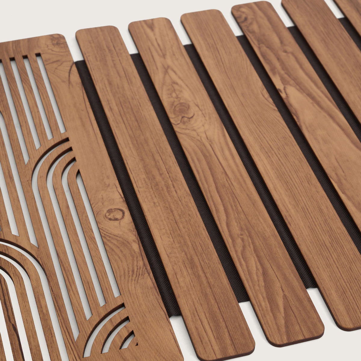 Wave-Accent Slatted Table Runner 14*36 Inch